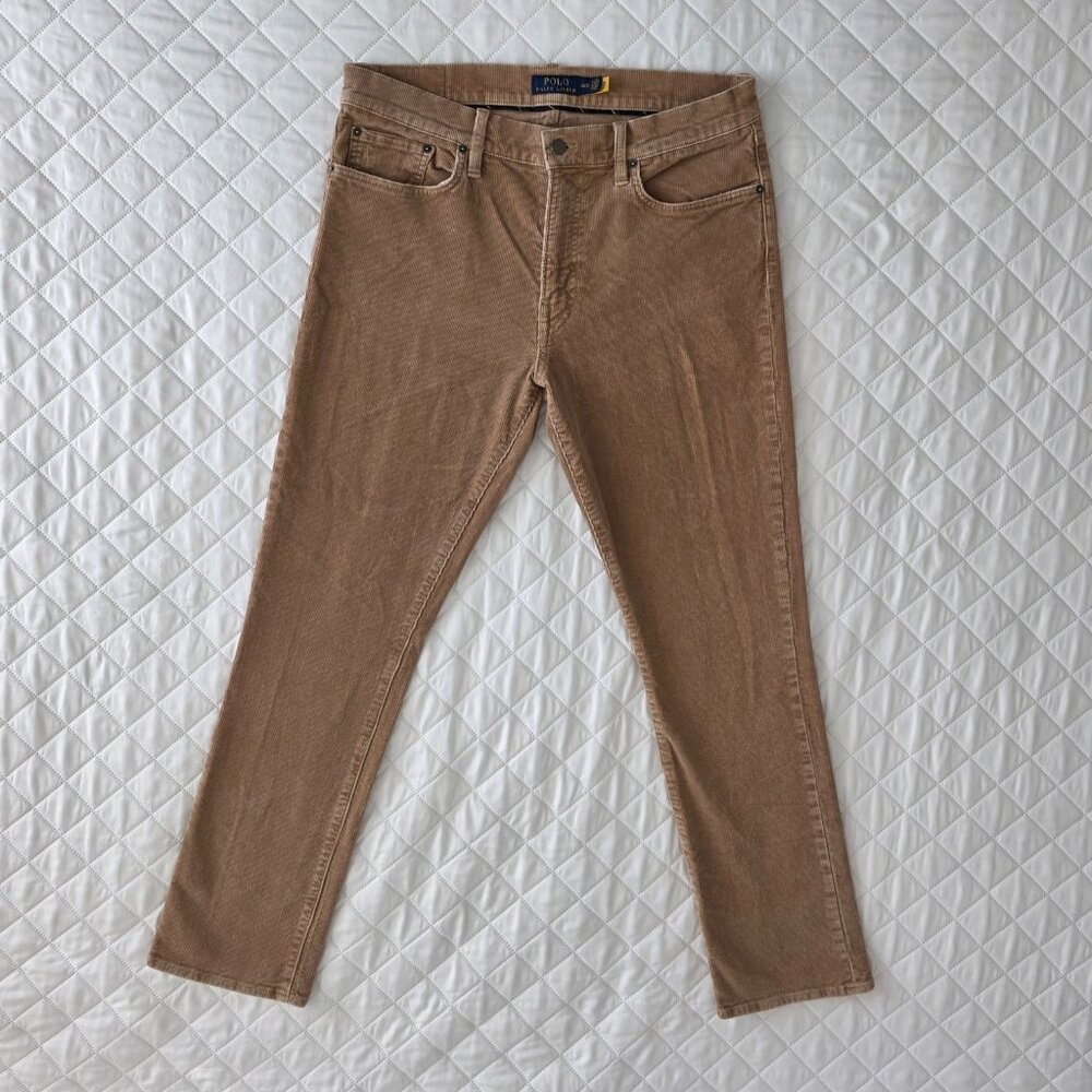 Ralph Lauren Varick Slim Straight Corduroy Pants Men’s 34x32 Tan